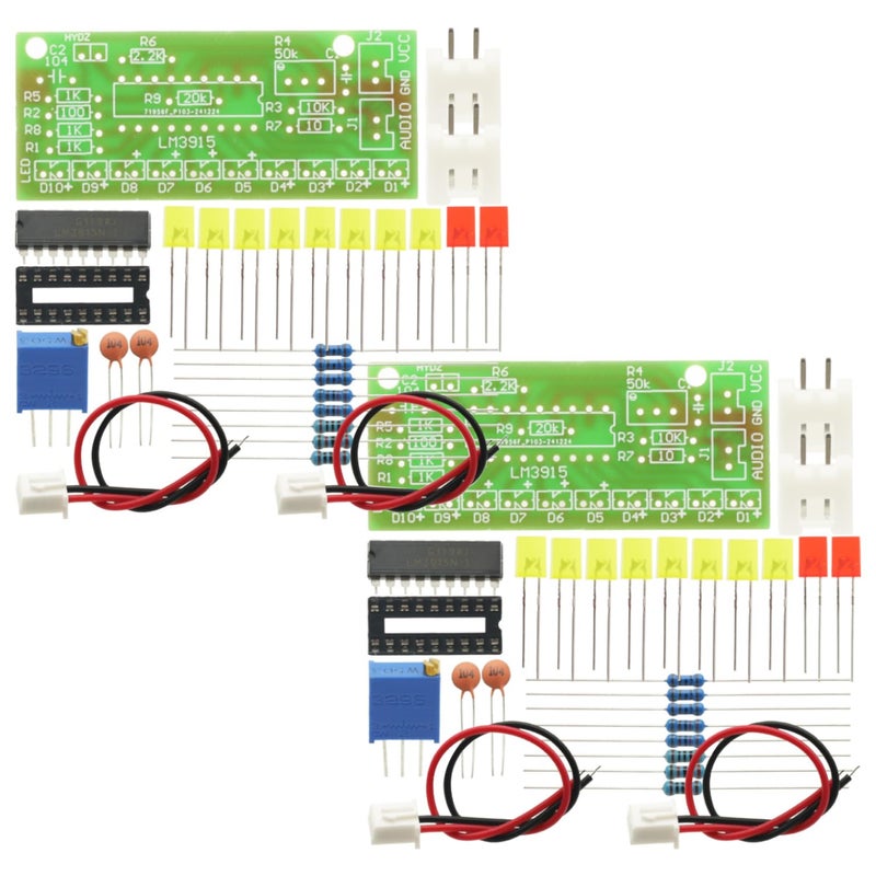 GODIYMODULES 2Pcs 10 Audio Level Indicator LM3915 DIY Kit Electronic Audio Indicator Suite - Image 1